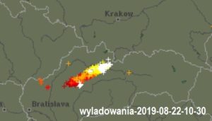 Blitzortung.org - Storm in the Tatra Mountains, Poland 22.08.2019